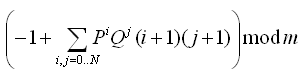 sum(P^i*Q^j*(i+1)*(j+1), i=0..N, j=0..N)